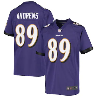 youth nike mark andrews purple baltimore ravens game jersey